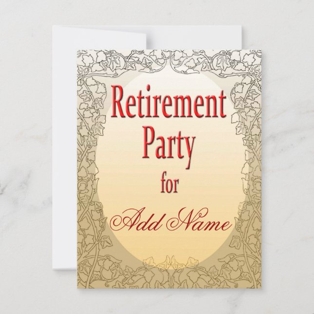 Personalised Retirement Party Invitation (Front)