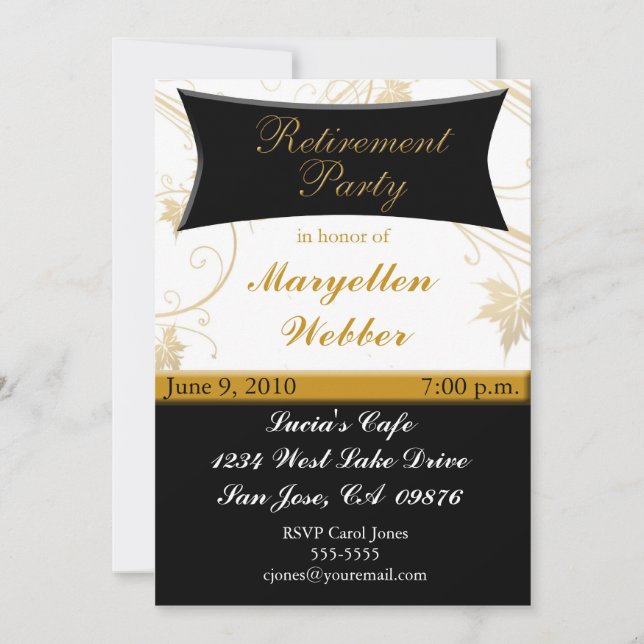Personalised Retirement Party Invitation (Front)