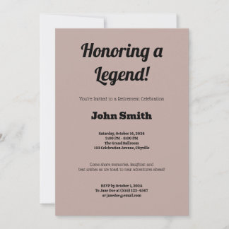 Personalised Retirement Party  Invitation