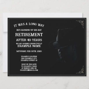 Personalised Retirement Party Invitation Dark Them