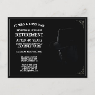 Personalised Retirement Party Invitation Dark Them