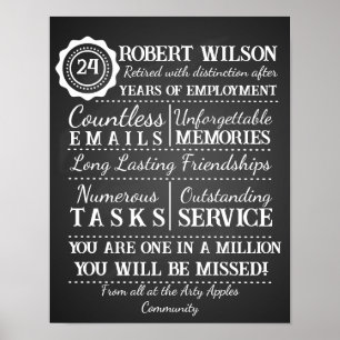 Personalised Retirement Poster Print