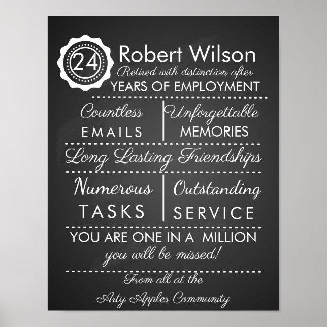 Personalised Retirement Poster Print | retire (Front)