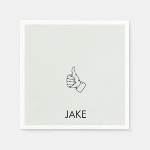 Personalised Retirement Sage Thumbs Up Cocktail II Napkin