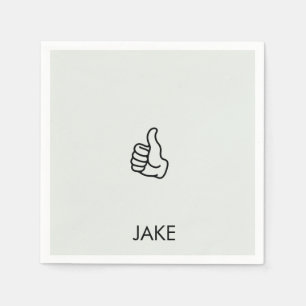 Personalised Retirement Sage Thumbs Up Cocktail  Napkin