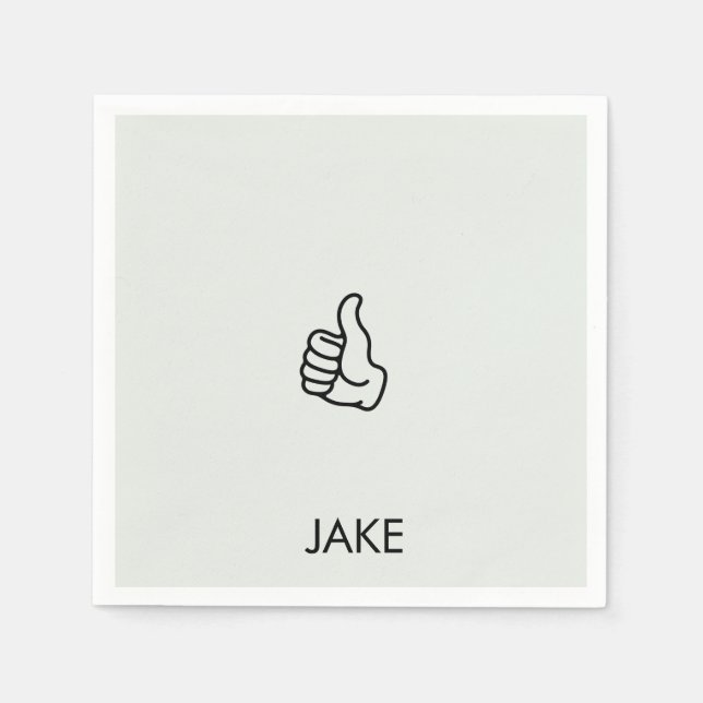 Personalised Retirement Sage Thumbs Up Cocktail  Napkin (Front)