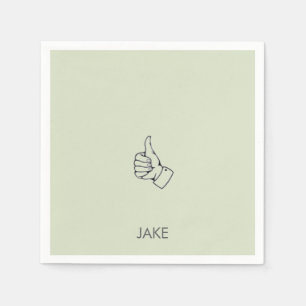 Personalised Retirement Sage Thumbs Up  Napkin