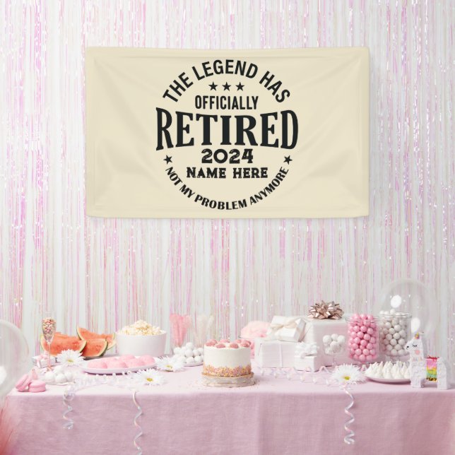 Personalised retirement The Legend has retired Banner (Party)