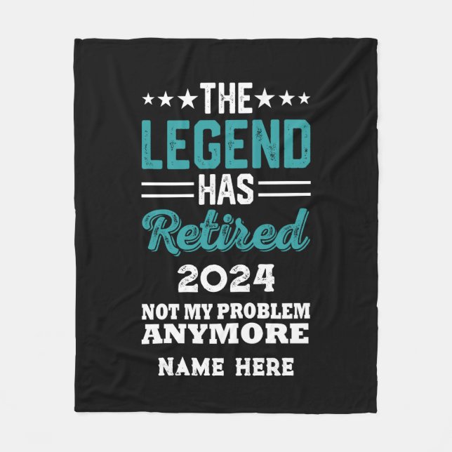Personalised retirement The Legend has retired Fleece Blanket (Front)