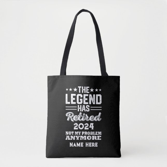 Personalised retirement The Legend has retired Tote Bag (Front)