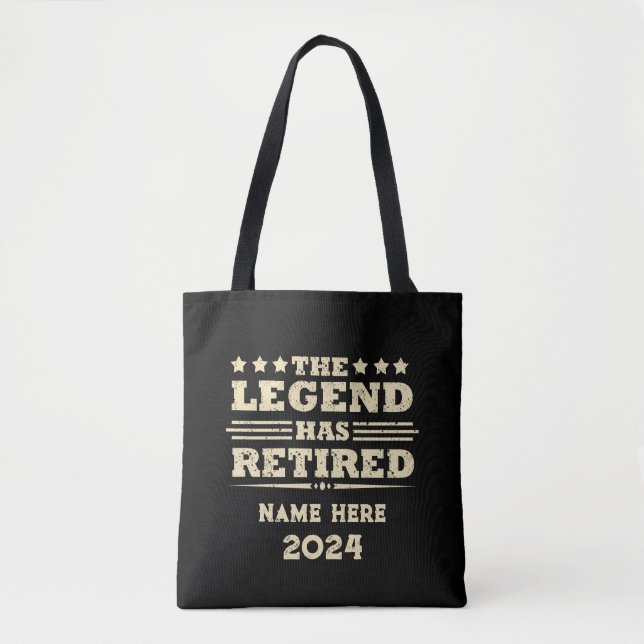 Personalised retirement The Legend has retired Tote Bag (Front)