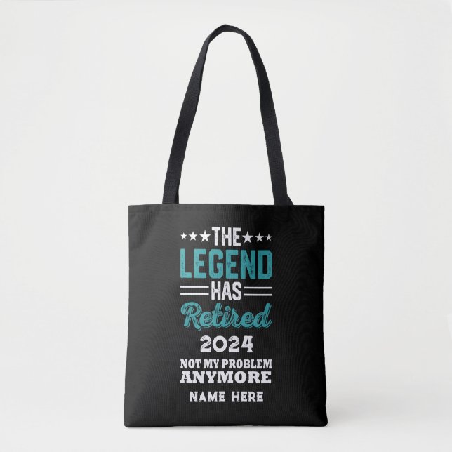 Personalised retirement The Legend has retired Tote Bag (Front)