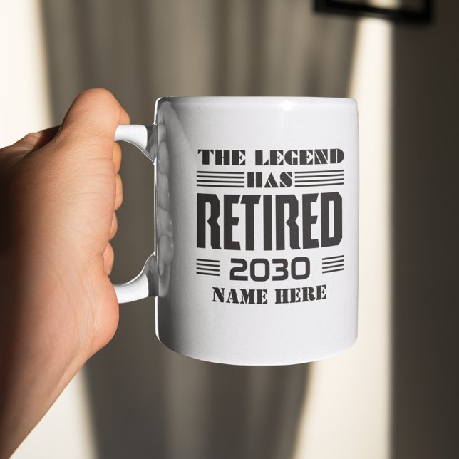 Personalised Retirement The Legend Has Retired Two-Tone Coffee Mug (Creator Uploaded)