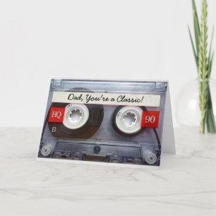 Personalised Retro 1980s Cassette Tape Fathers Day Card