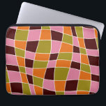 Personalised Retro 70's Abstract Wavy Lines Laptop Sleeve<br><div class="desc">Personalised boho retro 70's style abstract wavy lines laptop sleeve in green,  pink,  brown.</div>