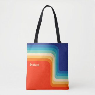 Personalised Retro 70s Ombre Tote Bag