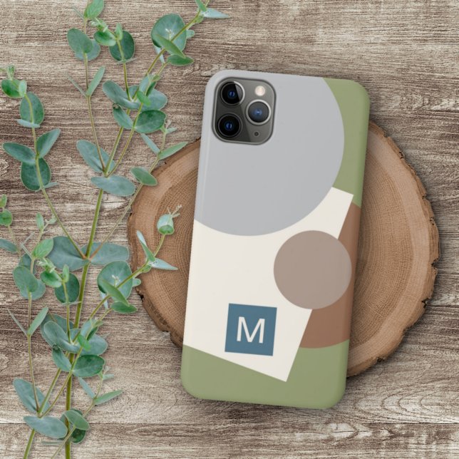 Personalised Retro Abstract Geometric Art Pattern iPhone Case (Creator Uploaded)