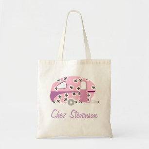 Personalised Retro Art Caravan Owner's Budget Tote
