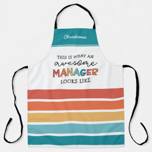 Personalised Retro Awesome Manager Funny Apron