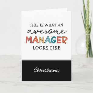 Personalised Retro Awesome Manager Funny Card
