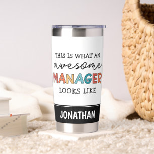Personalised Retro Awesome Manager Funny Insulated Tumbler