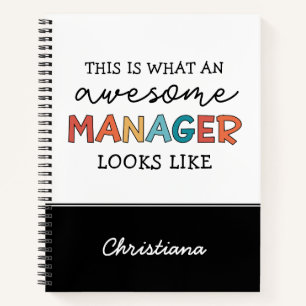 Personalised Retro Awesome Manager Funny Notebook
