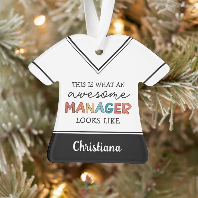 Personalised Retro Awesome Manager Funny Ornament (Tree)