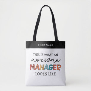 Personalised Retro Awesome Manager Funny Tote Bag