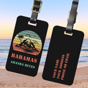 Personalised Retro Bahamas Luggage Tag