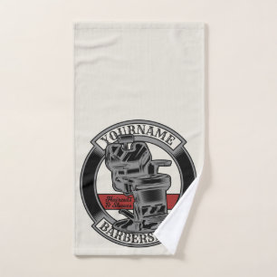 Personalised Retro BarberShop Barber Chair Salon  Bath Towel Set