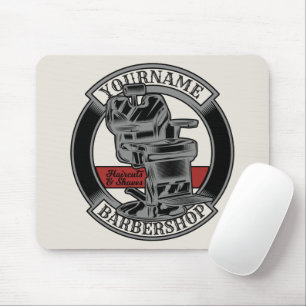 Personalised Retro BarberShop Barber Chair Salon  Mouse Mat