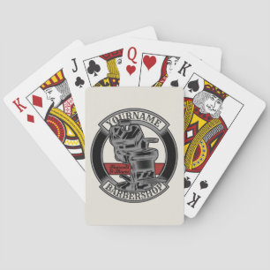 Personalised Retro BarberShop Barber Chair Salon Playing Cards