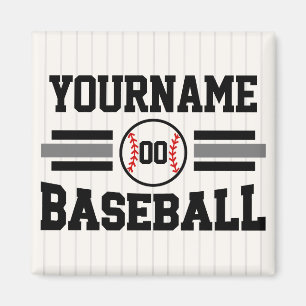 Personalised Retro Baseball Player NAME Team Magnet