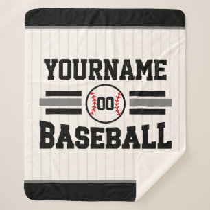 Personalised Retro Baseball Player NAME Team Sherpa Blanket