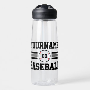 Personalised Retro Baseball Player NAME Team Water Bottle