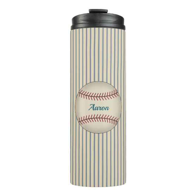 Personalised Retro Baseball Thermal Tumbler  (Front)