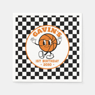 Personalised Retro Basketball Birthday Party Cute Napkin
