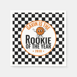 Personalised Retro Basketball Birthday Party Paper Napkin
