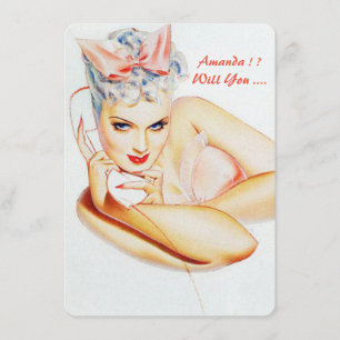 Personalised retro be my bridesmaid/maid of honour invitation