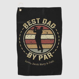 Personalised Retro Best Dad by Par Golf Towel