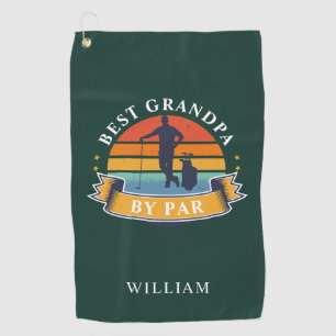 Personalised Retro Best Grandpa By Par Retirement Golf Towel