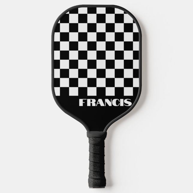 Personalised Retro Black & White Pickleball Paddle (Front)