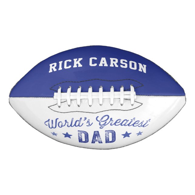 Personalised Retro Blue World's Greatest Dad American Football (Front)