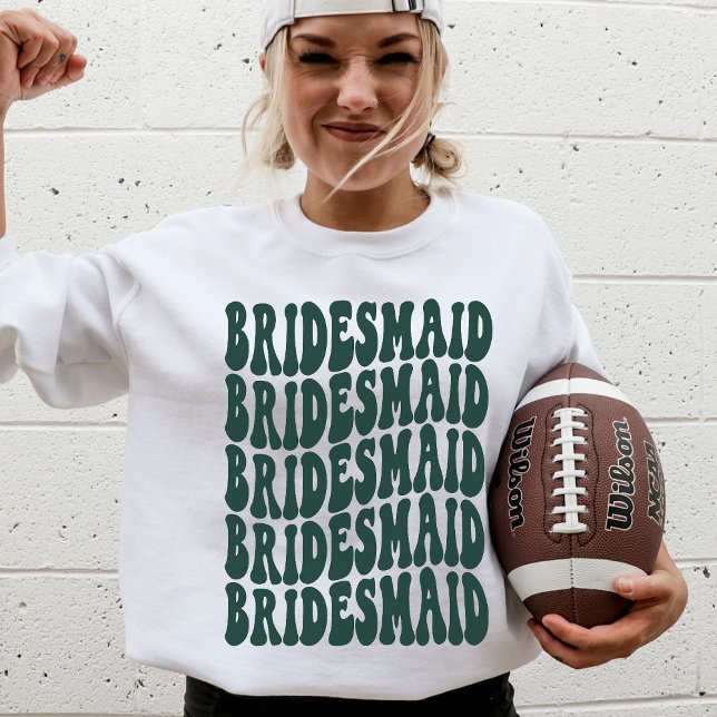 Personalised Retro Boho Emerald Green Bachelorette Sweatshirt (Creator Uploaded)