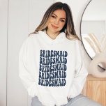 Personalised Retro Boho Navy Blue Bachelorette Hoodie<br><div class="desc">This unique sweatshirt is perfect for any bachelorette party theme, and can be customised with your own personalised text or graphics. Plus, it's a great way to show off your personality and style on your big day. This unique sweatshirt is perfect for any bachelorette party theme, and can be customised...</div>