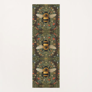 Personalised retro bumblebee boho botanical  yoga mat