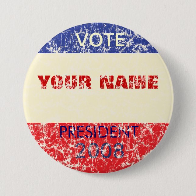 Personalised Retro Campaign Button (Front)