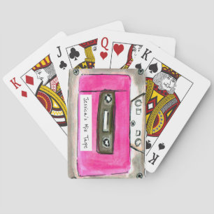 Personalised retro cassette tape playing cards