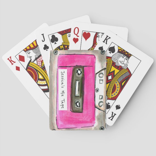 Personalised retro cassette tape playing cards (Back)