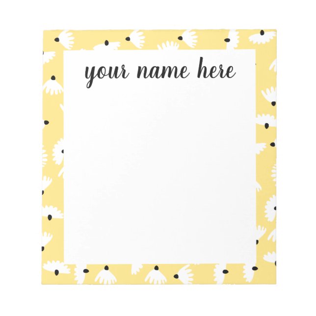 Personalised Retro Chamomile Notepad (Front)